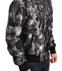 Dolce & Gabbana Black Silver Puppi Motive Bomber Jacket