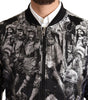 Dolce & Gabbana Black Silver Puppi Motive Bomber Jacket
