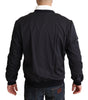 Dolce & Gabbana Blue Silk Coat Short Bomber Men Jacket