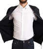 Dolce & Gabbana Blue Silk Coat Short Bomber Men Jacket