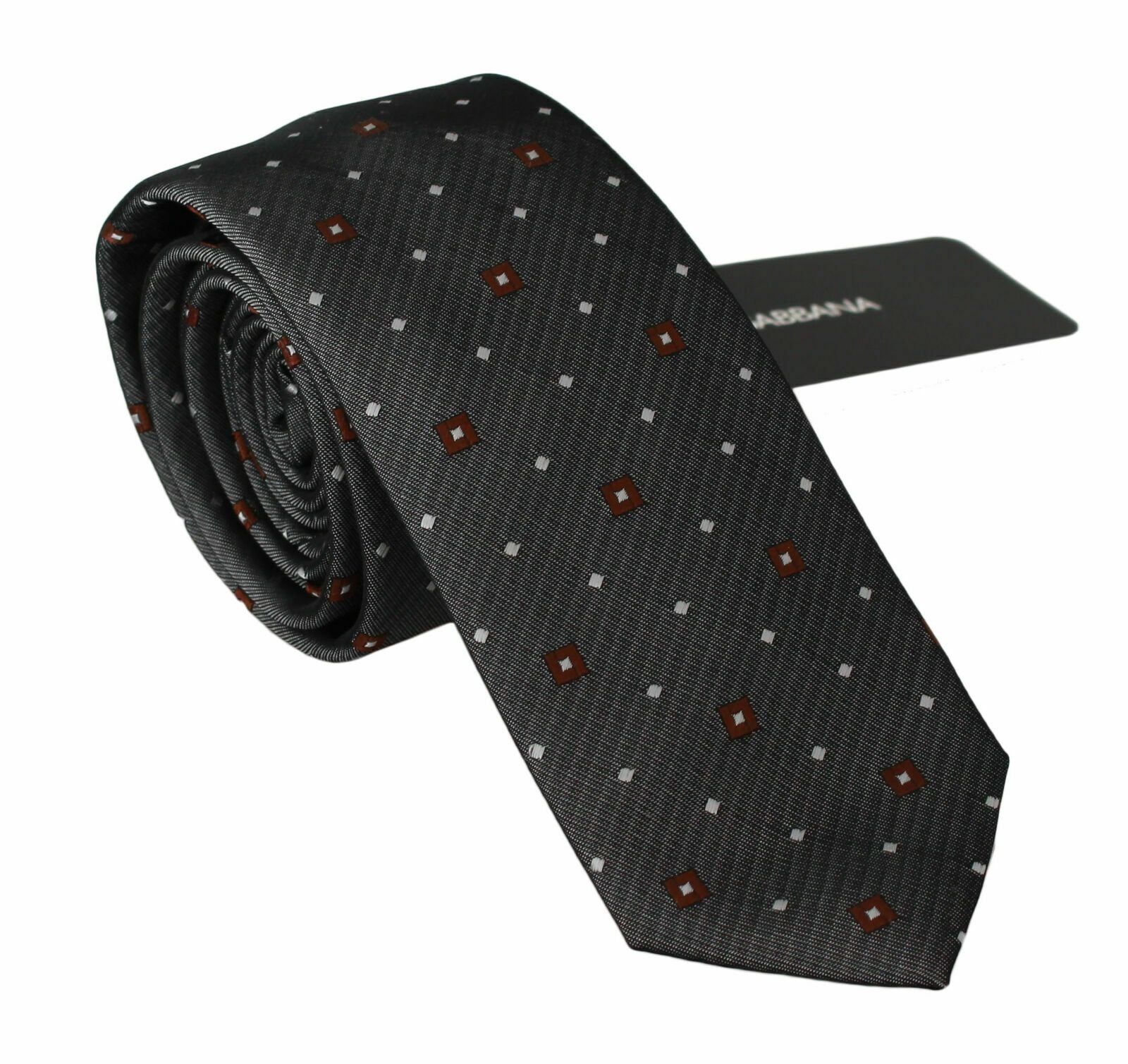 Dolce &amp; Gabbana Elegant Gray Patterned Silk Blend Neck Tie