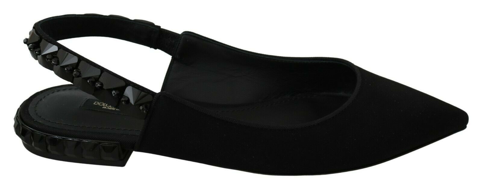 Dolce & Gabbana Élégantes ballerines à bride arrière en soie mélangée avec cristaux