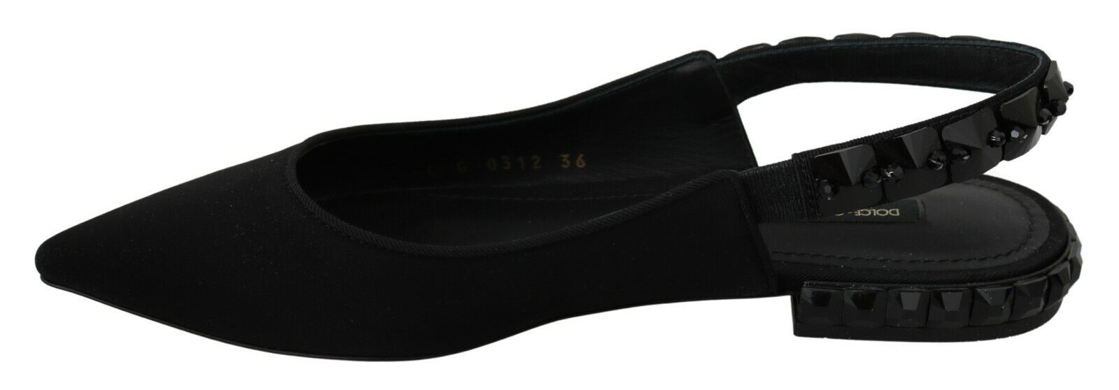 Dolce & Gabbana Élégantes ballerines à bride arrière en soie mélangée avec cristaux