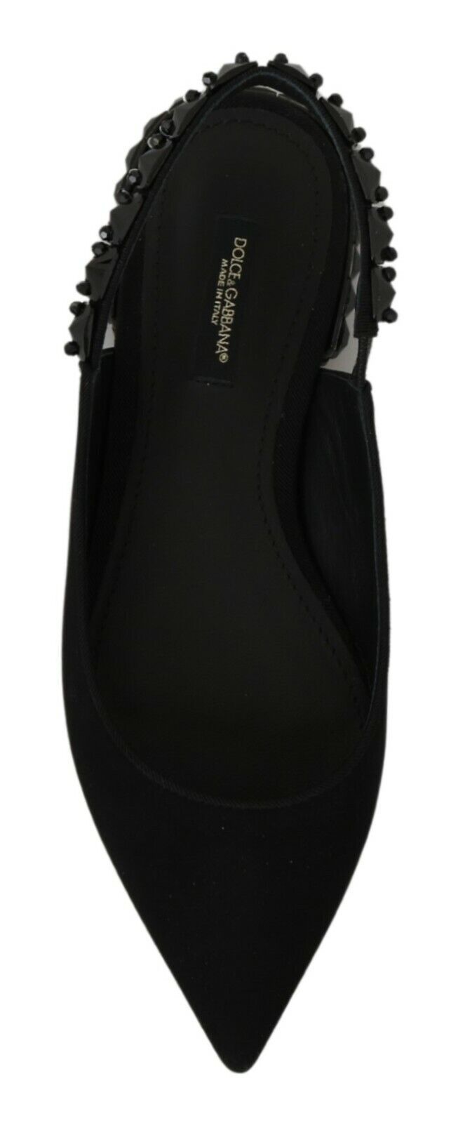 Dolce &amp; Gabbana Élégantes ballerines à bride arrière en soie mélangée avec cristaux