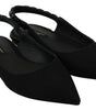 Dolce &amp; Gabbana Élégantes ballerines à bride arrière en soie mélangée avec cristaux