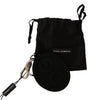 Dolce & Gabbana Chic Black Rubber & Brass Logo Keychain