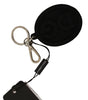 Dolce & Gabbana Chic Black Rubber & Brass Logo Keychain