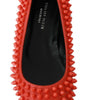 Chaussures plates pointues en cuir orange vif Philipp Plein