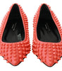 Chaussures plates pointues en cuir orange vif Philipp Plein