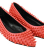 Chaussures plates pointues en cuir orange vif Philipp Plein