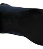 Dolce & Gabbana Chic Blue Suede Mid-Calf Boots with Stud Details