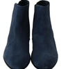 Dolce & Gabbana Chic Blue Suede Mid-Calf Boots with Stud Details