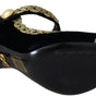 Escarpins élégants en velours noir brodés d'or Dolce &amp; Gabbana