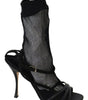 Dolce & Gabbana Chic Black Mesh Stiletto Sandals