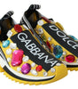 Baskets Sorrento jaunes à ornements Dolce &amp; Gabbana