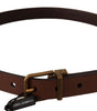 Dolce & Gabbana Brown Leather Rustic Buckle Cintura Belt