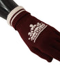 Dolce & Gabbana Red White D&G Logo Crown Cashmere Gloves