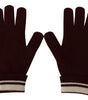 Dolce & Gabbana Red White D&G Logo Crown Cashmere Gloves