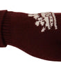 Dolce & Gabbana Red White D&G Logo Crown Cashmere Gloves