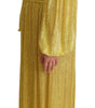 Dolce & Gabbana Yellow Crystal Mesh Pleated Maxi Dress