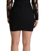 Dolce & Gabbana Black Fitted Lace Top Bodycon Mini Dress