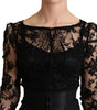 Dolce & Gabbana Black Fitted Lace Top Bodycon Mini Dress