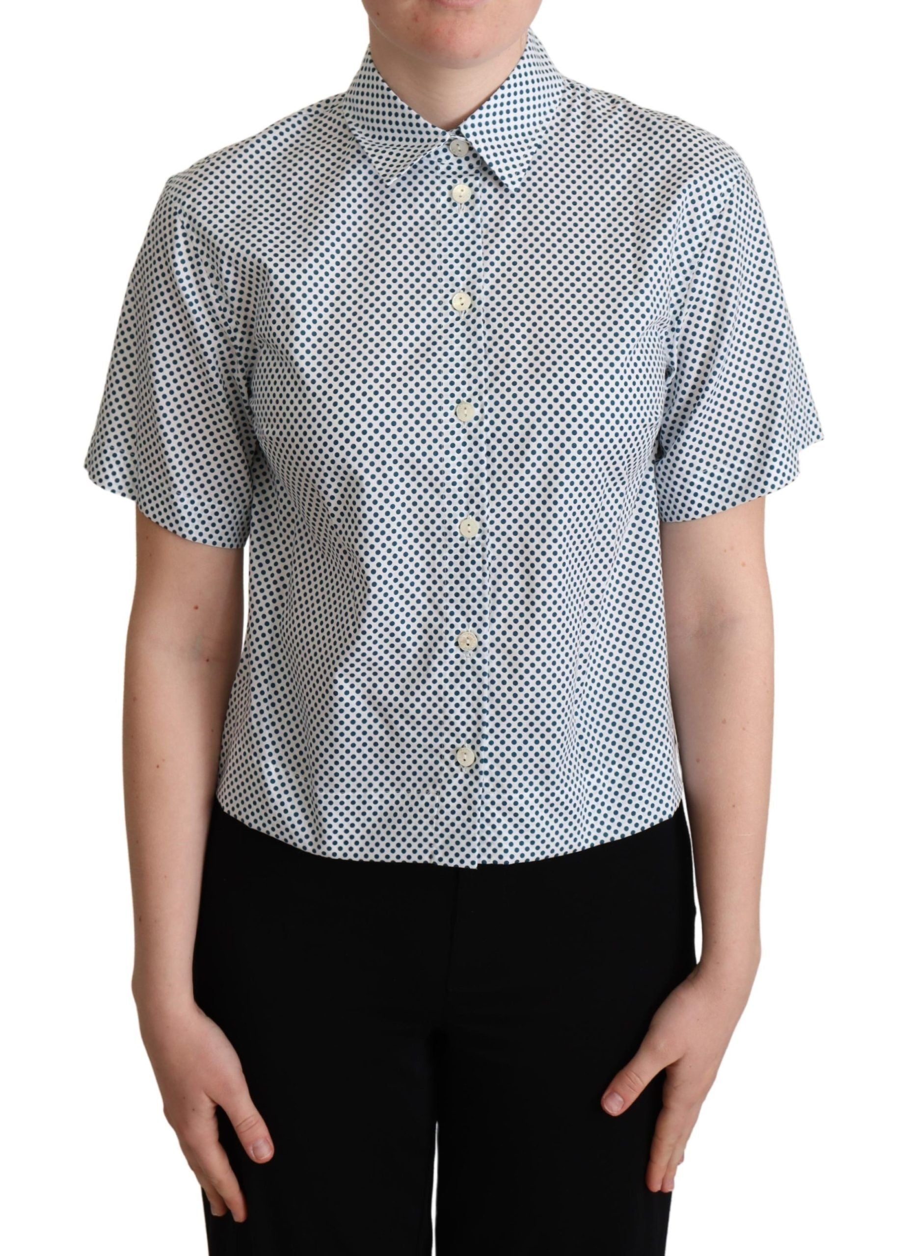 Polo élégant en coton à pois Dolce & Gabbana