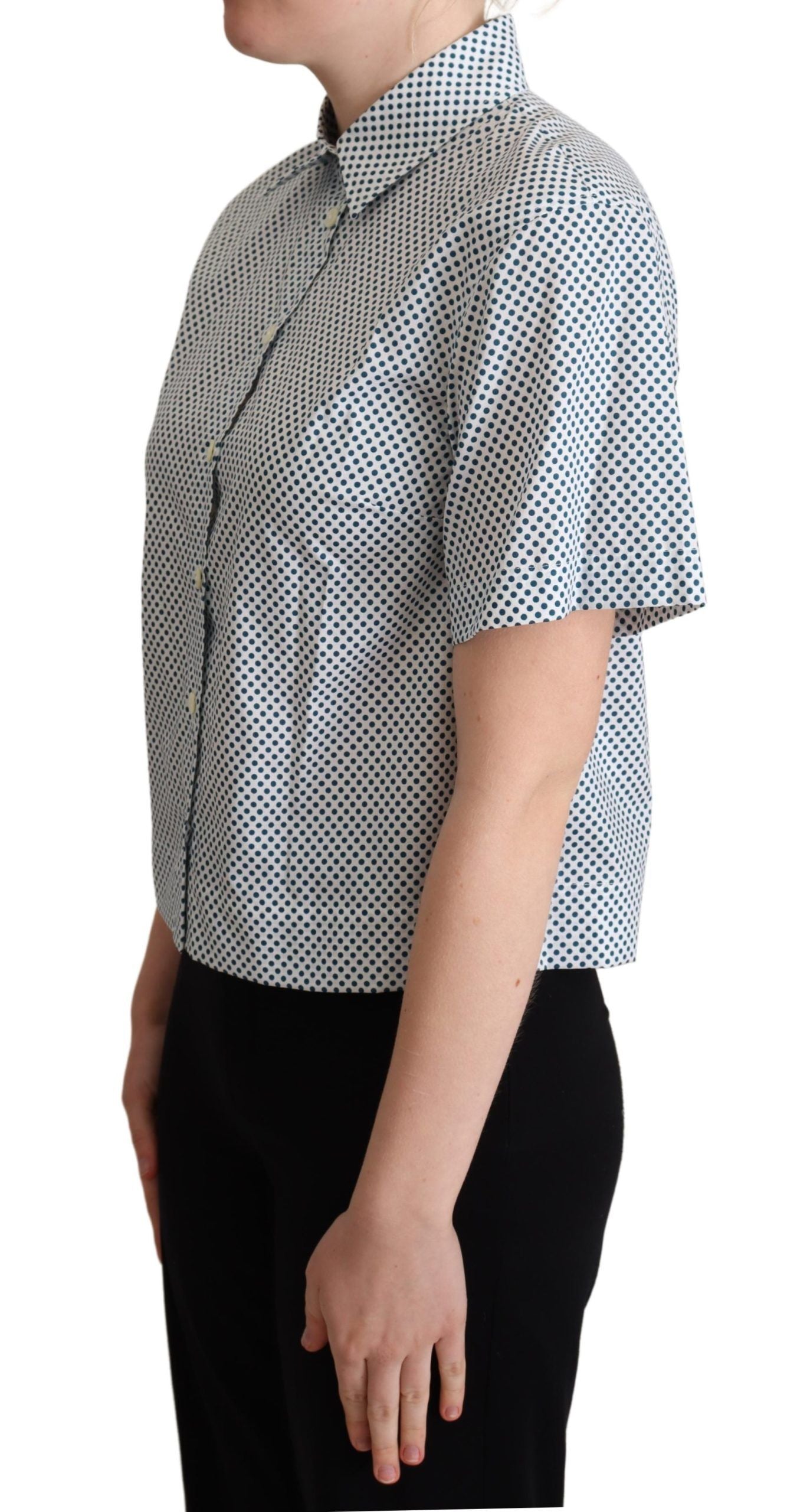 Polo élégant en coton à pois Dolce & Gabbana