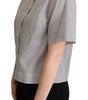 Dolce & Gabbana Black Polka Dot Collared Shirt White