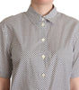 Dolce & Gabbana Black Polka Dot Collared Shirt White