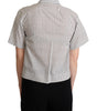 Dolce & Gabbana White Black Striped Collared Shirt