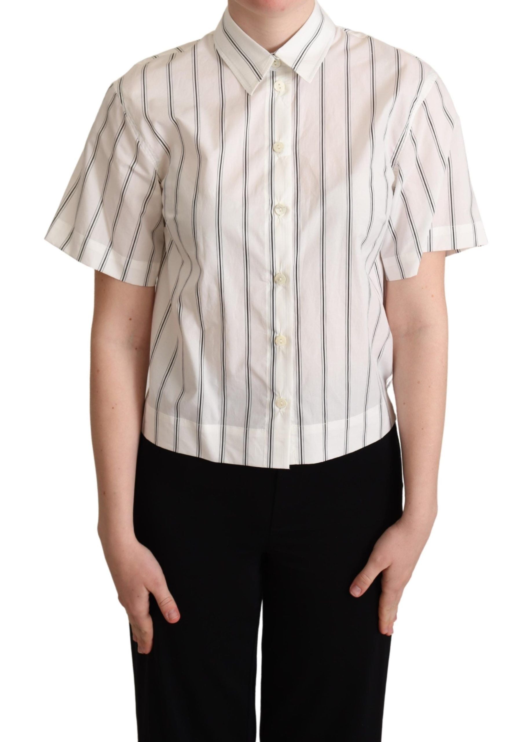 Polo élégant en coton à rayures Dolce & Gabbana
