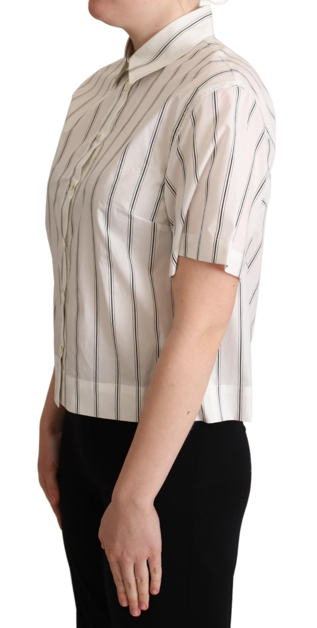 Polo élégant en coton à rayures Dolce & Gabbana