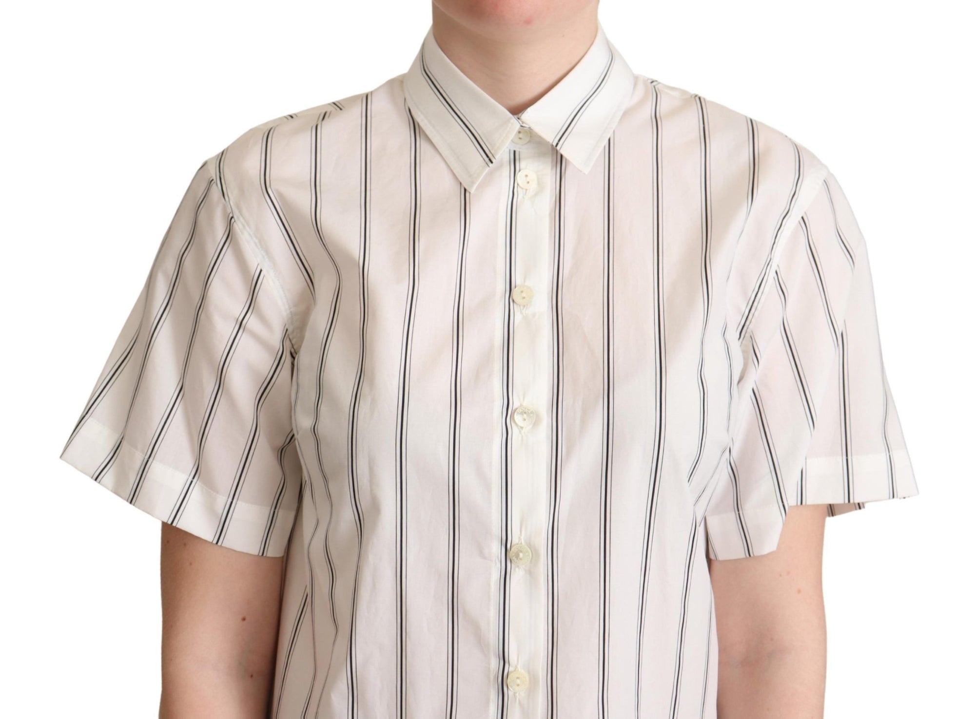 Polo élégant en coton à rayures Dolce & Gabbana