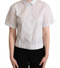 Dolce & Gabbana White Black Polka Dots Collar Blouse Shirt