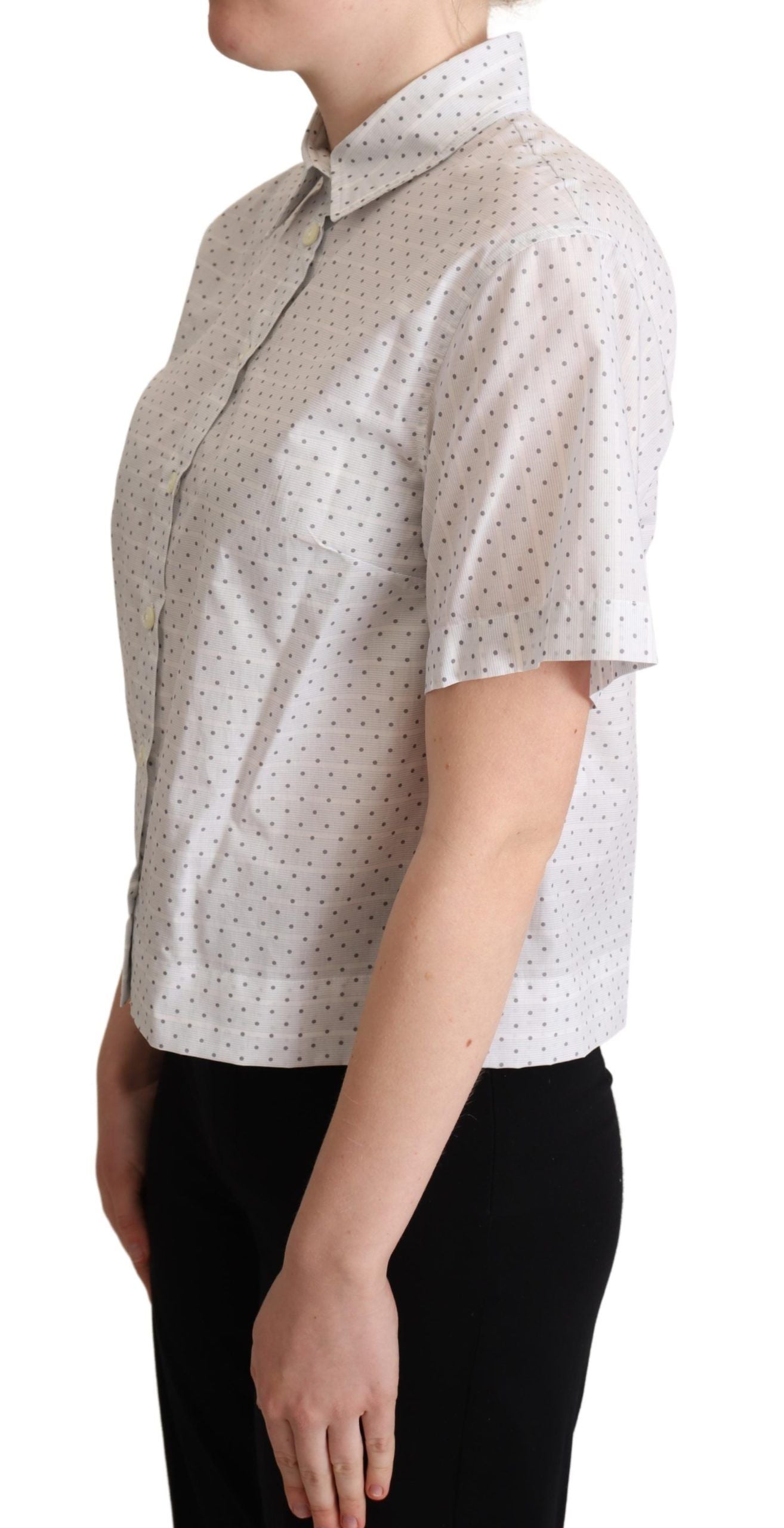 Polo élégant en coton à pois Dolce & Gabbana