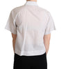 Dolce & Gabbana White Black Polka Dots Collar Blouse Shirt
