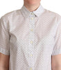 Dolce & Gabbana White Black Polka Dots Collar Blouse Shirt