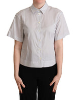 Polo à manches courtes à pois gris chic Dolce & Gabbana