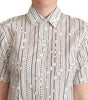 Dolce & Gabbana White Circles Dots Collared Button Up Shirt