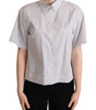 Dolce & Gabbana White Polka Dots Collared Blouse Shirt