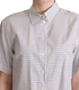Dolce & Gabbana White Polka Dots Collared Blouse Shirt