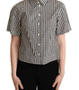 Polo élégant en coton à motifs noir et blanc Dolce & Gabbana