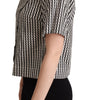 Polo élégant en coton à motifs noir et blanc Dolce & Gabbana
