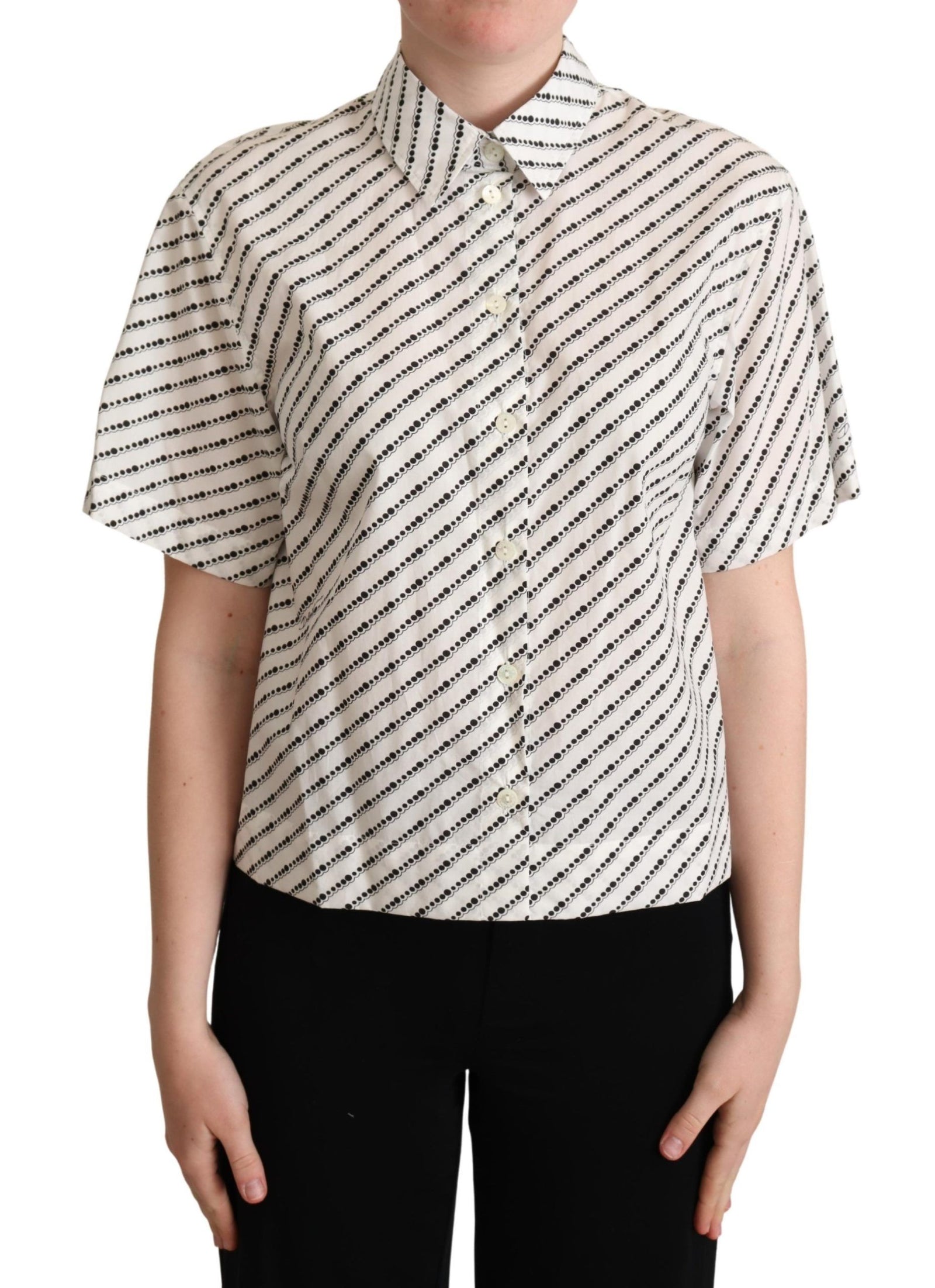 Polo élégant en coton à pois Dolce & Gabbana