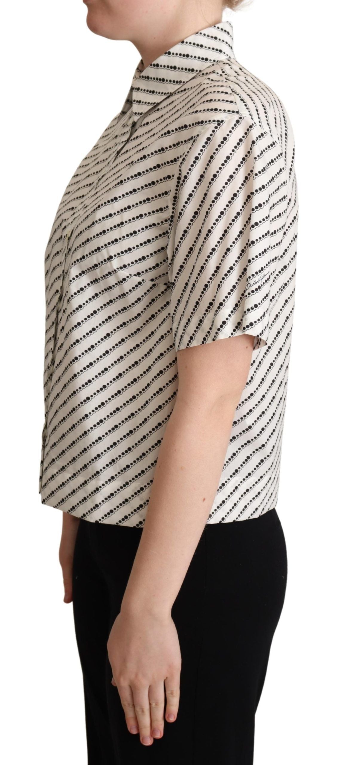 Polo élégant en coton à pois Dolce & Gabbana