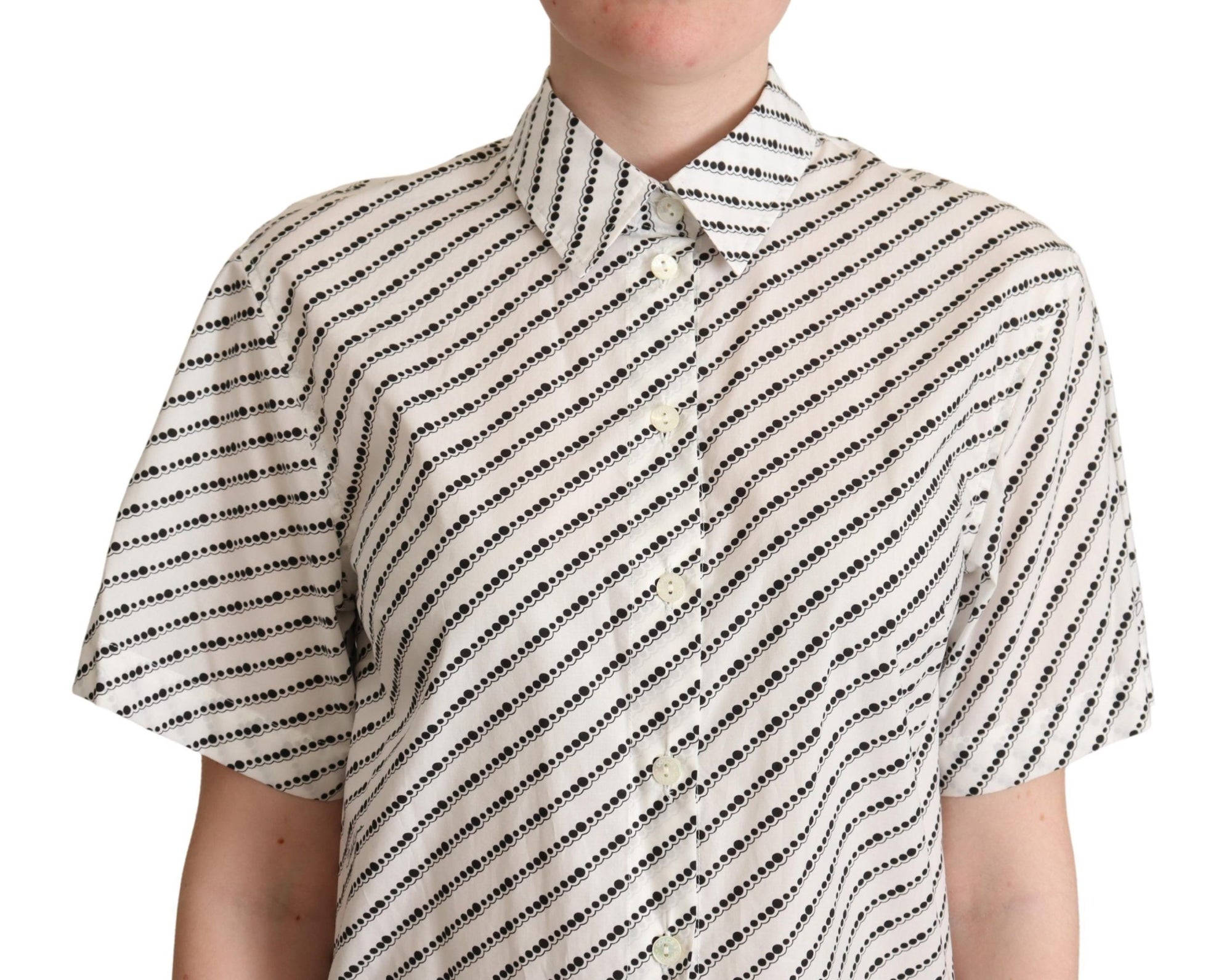 Polo élégant en coton à pois Dolce & Gabbana