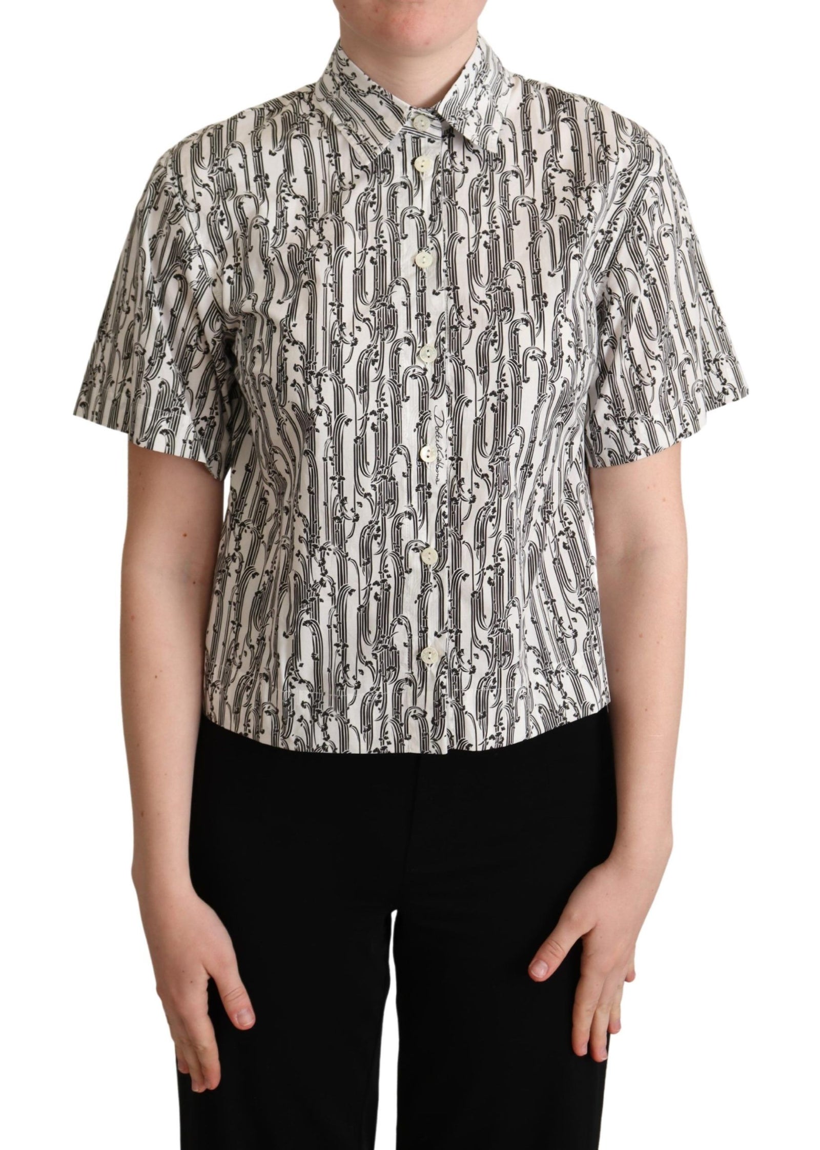 Polo élégant en coton à fleurs Dolce & Gabbana