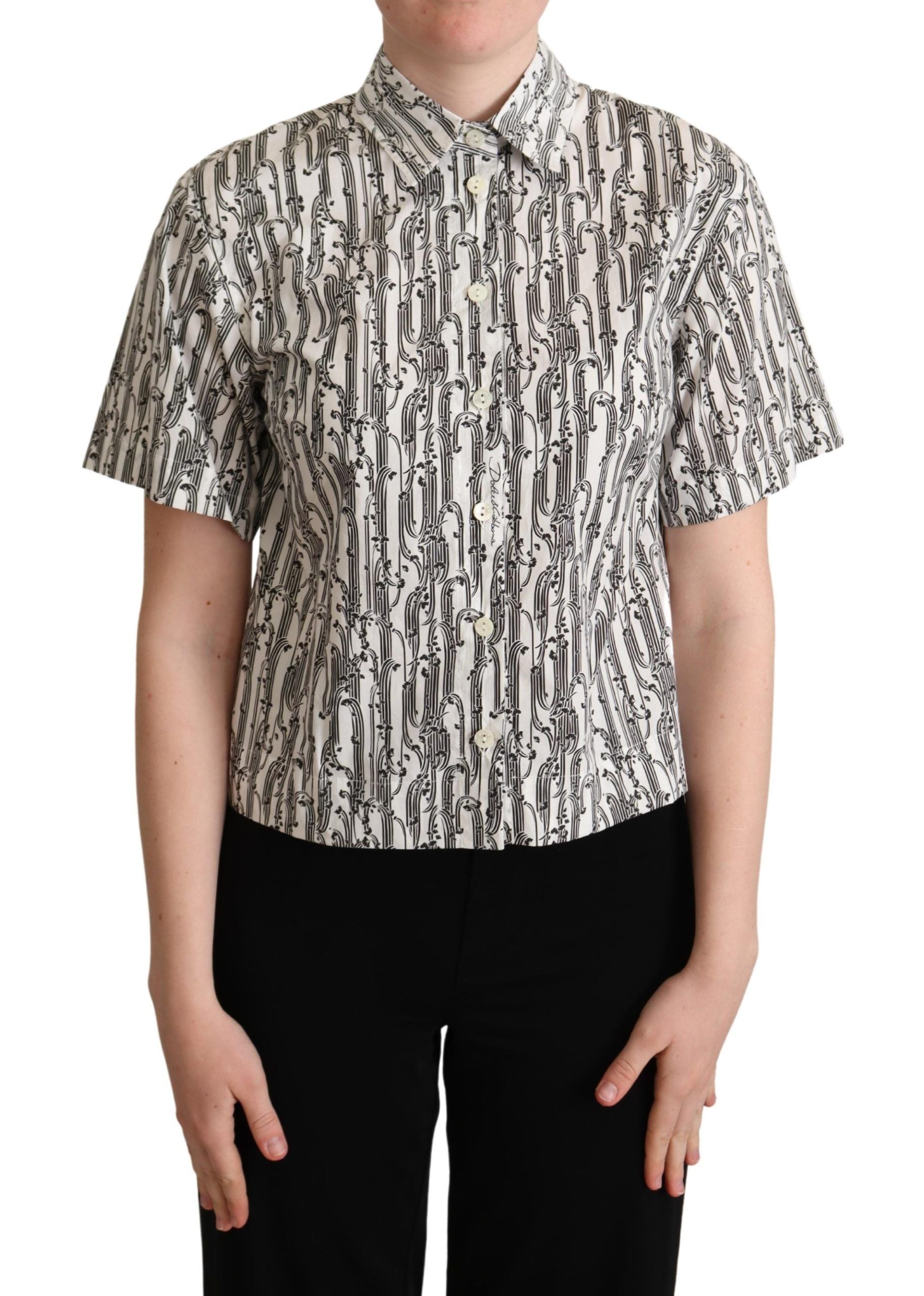 Polo élégant en coton à fleurs Dolce & Gabbana