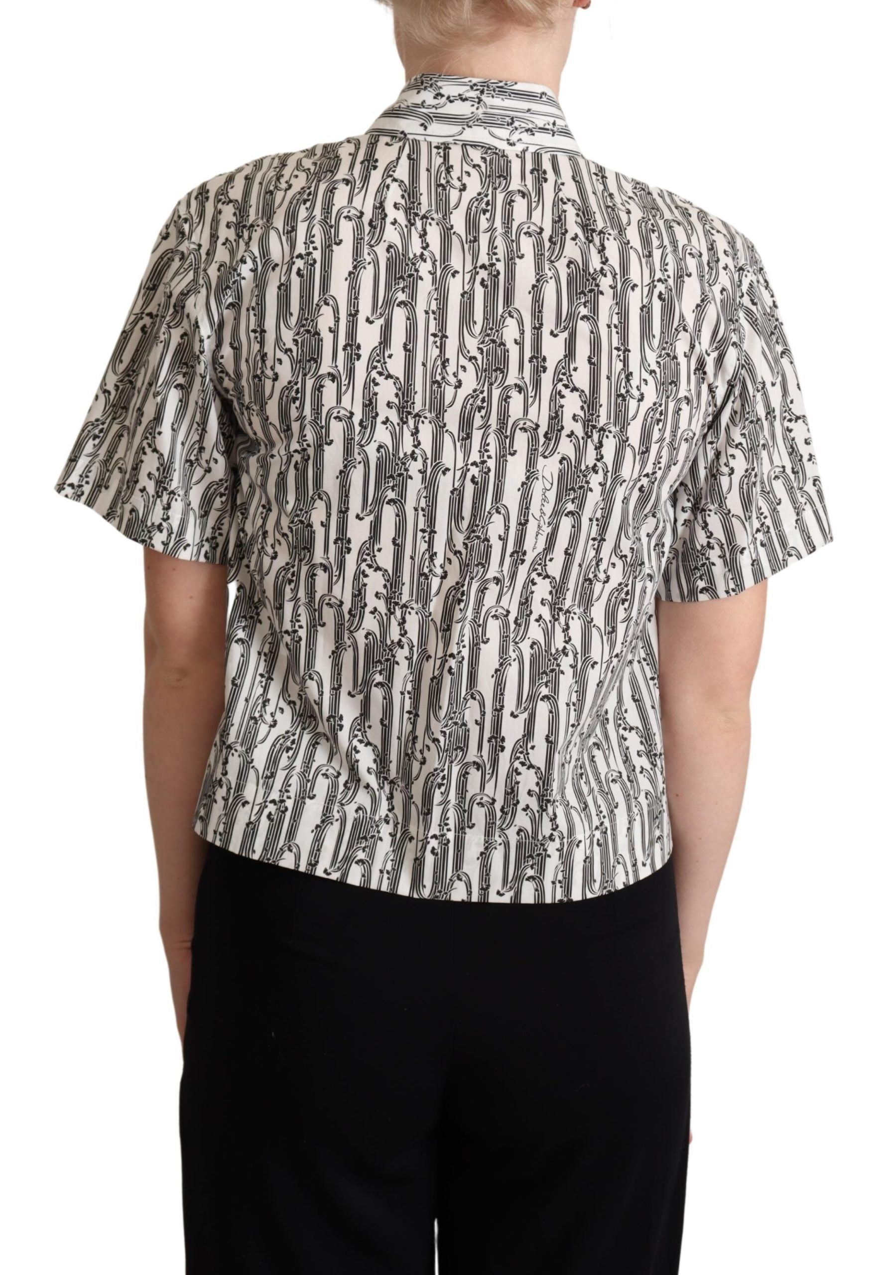 Polo élégant en coton à fleurs Dolce & Gabbana